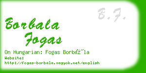 borbala fogas business card